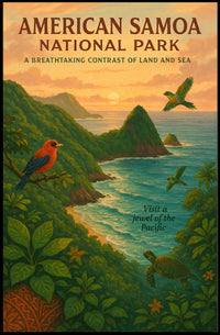American Samoa National Park Travel Adventure Poster