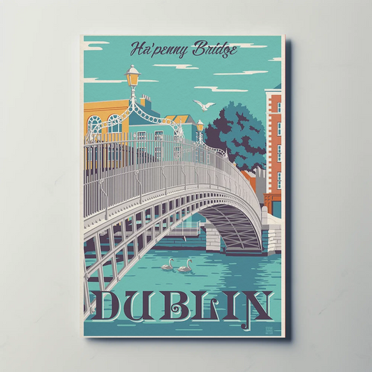 Dublin Ha'penny Bridge Travel Poster