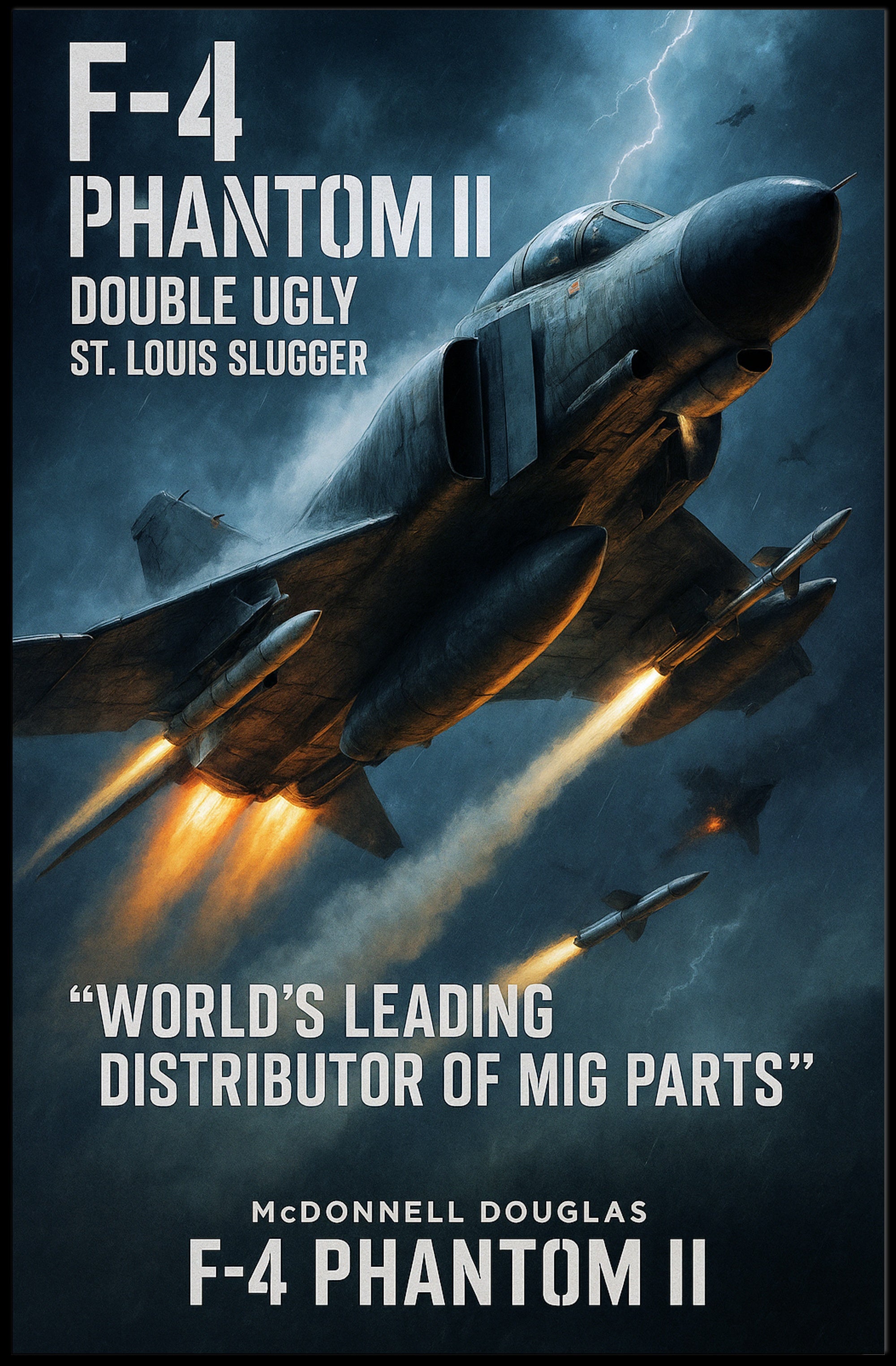 F-4 Phantom II Double Ugly Poster PosterGoat