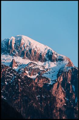 Majestic Snow-Capped Mountain Sunrise Photorealistic Poster