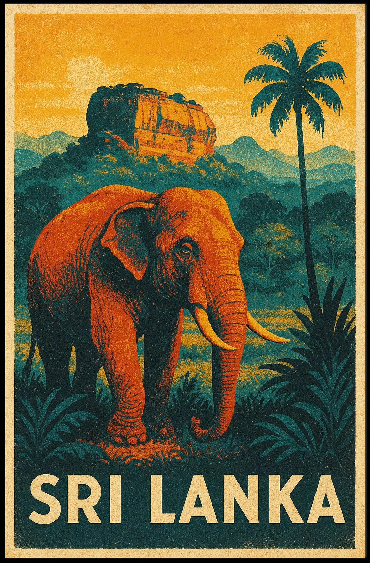 Sri Lanka Wildlife Poster