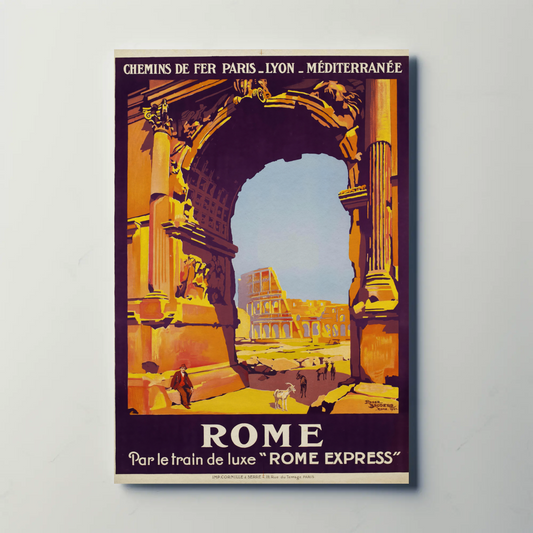 Rome Express - Luxury Train Travel Vintage Travel Poster
