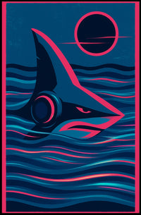 Shark In The Waves Poster