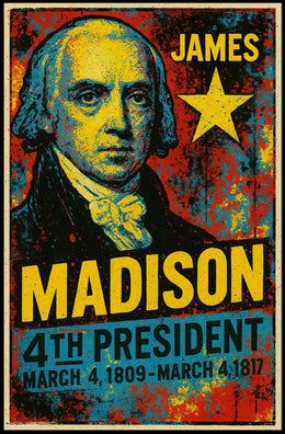 James Madison 4th President of the United States Graffiti Pop Art Poster