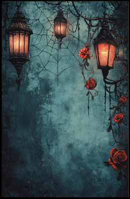 Enchanted Lanterns And Roses Poster