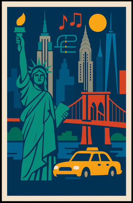 New York City Vibrant Urban Art Poster Modern Wall Art