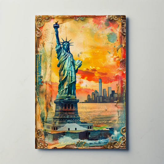 Statue of Liberty Vintage Travel Poster