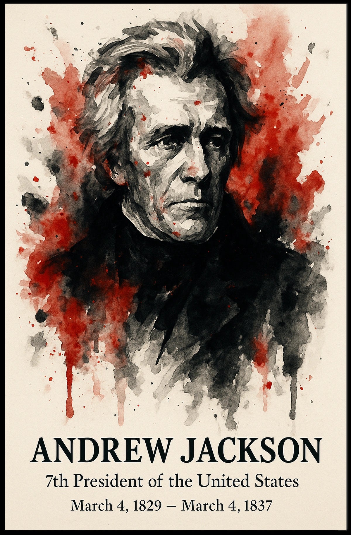 Andrew Jackson Vintage Portrait Poster - Historical or Presidential Poster