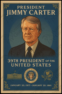 Jimmy Carter Presidential Era Vintage Historical or Presidential Poster