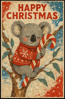 Happy Christmas Koala Poster