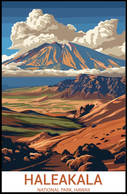 Haleakalā Scenic Travel Vintage National Park Poster