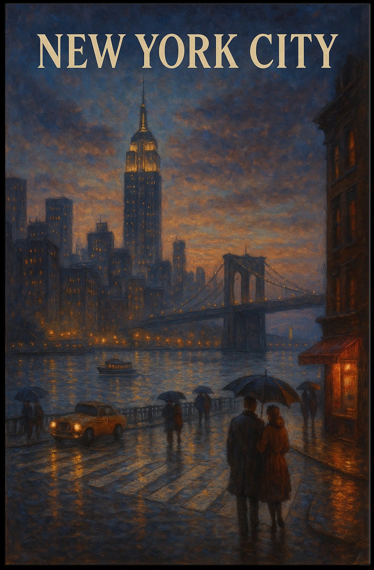 New York City at Dusk Poster