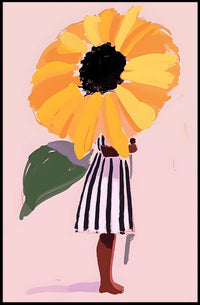 Whimsical Sunflower Child Poster Art Print