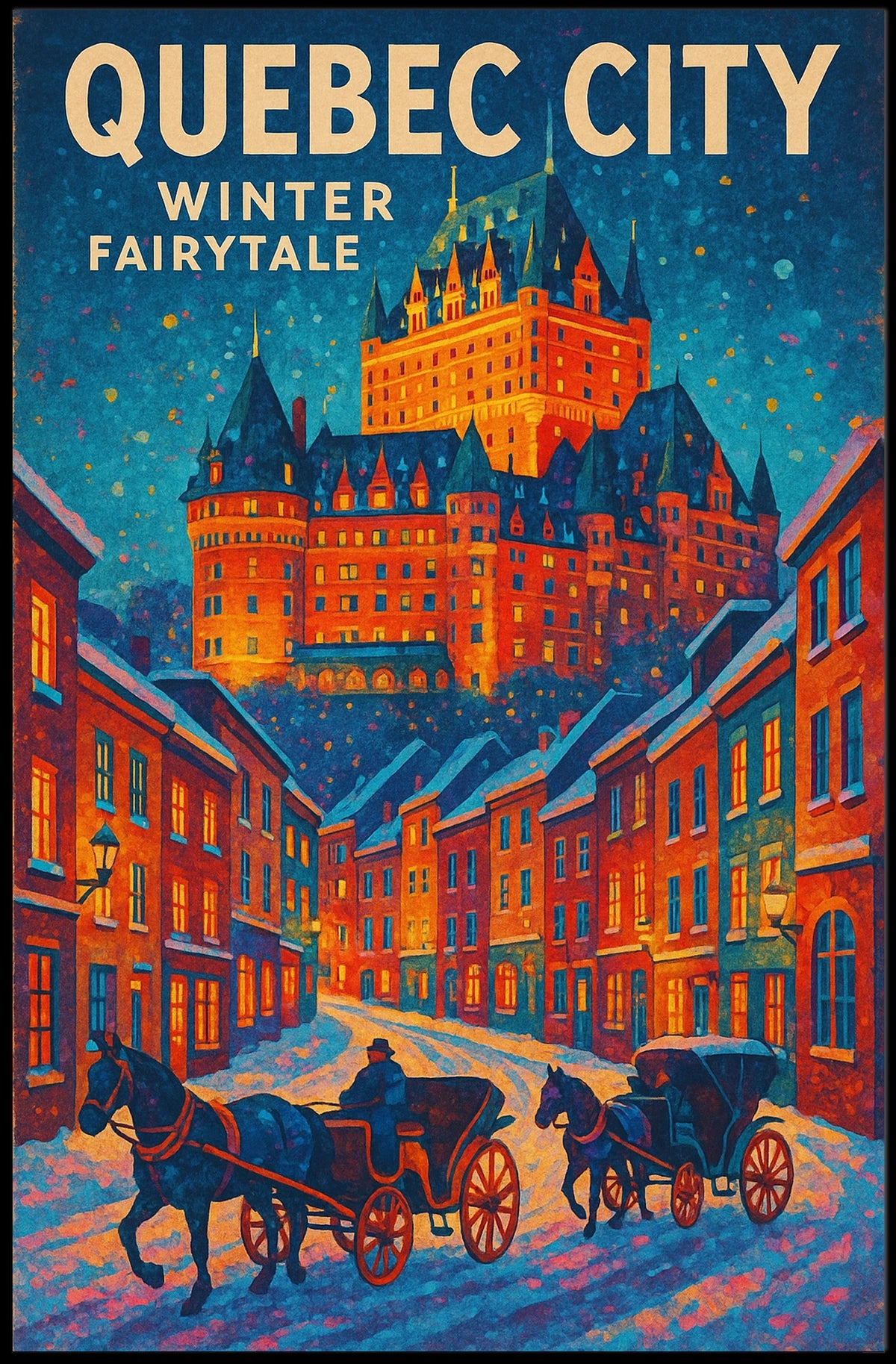 Quebec City Winter Fairytale Poster