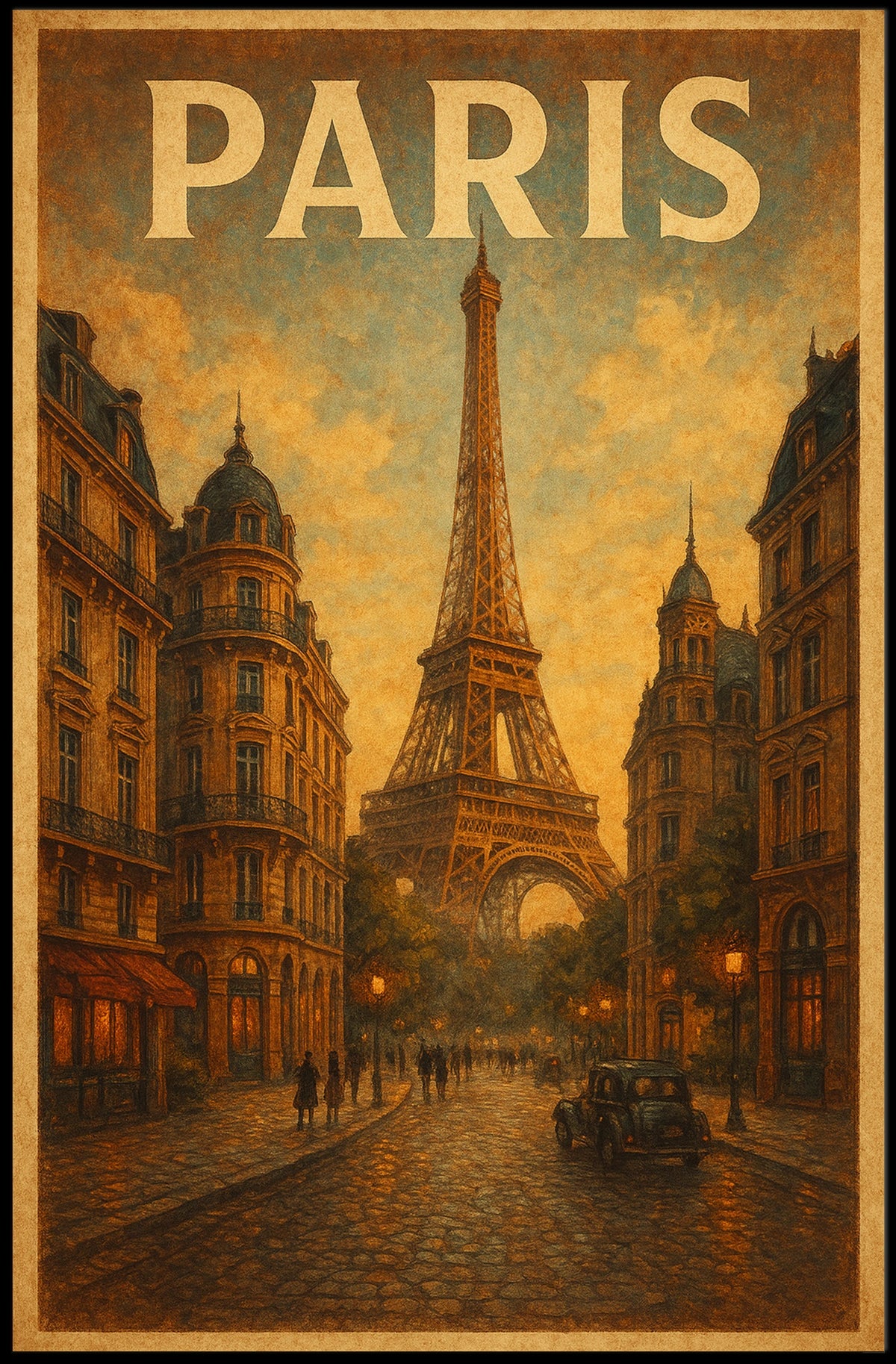 Paris Evening Scene Poster