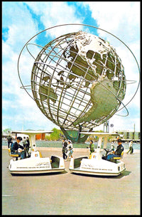 World's Fair Vintage Travel Poster Futuristic Globe Fans