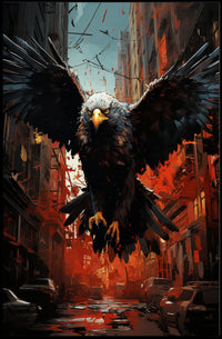 The Majestic Eagle In Urban Chaos Poster PosterGoat