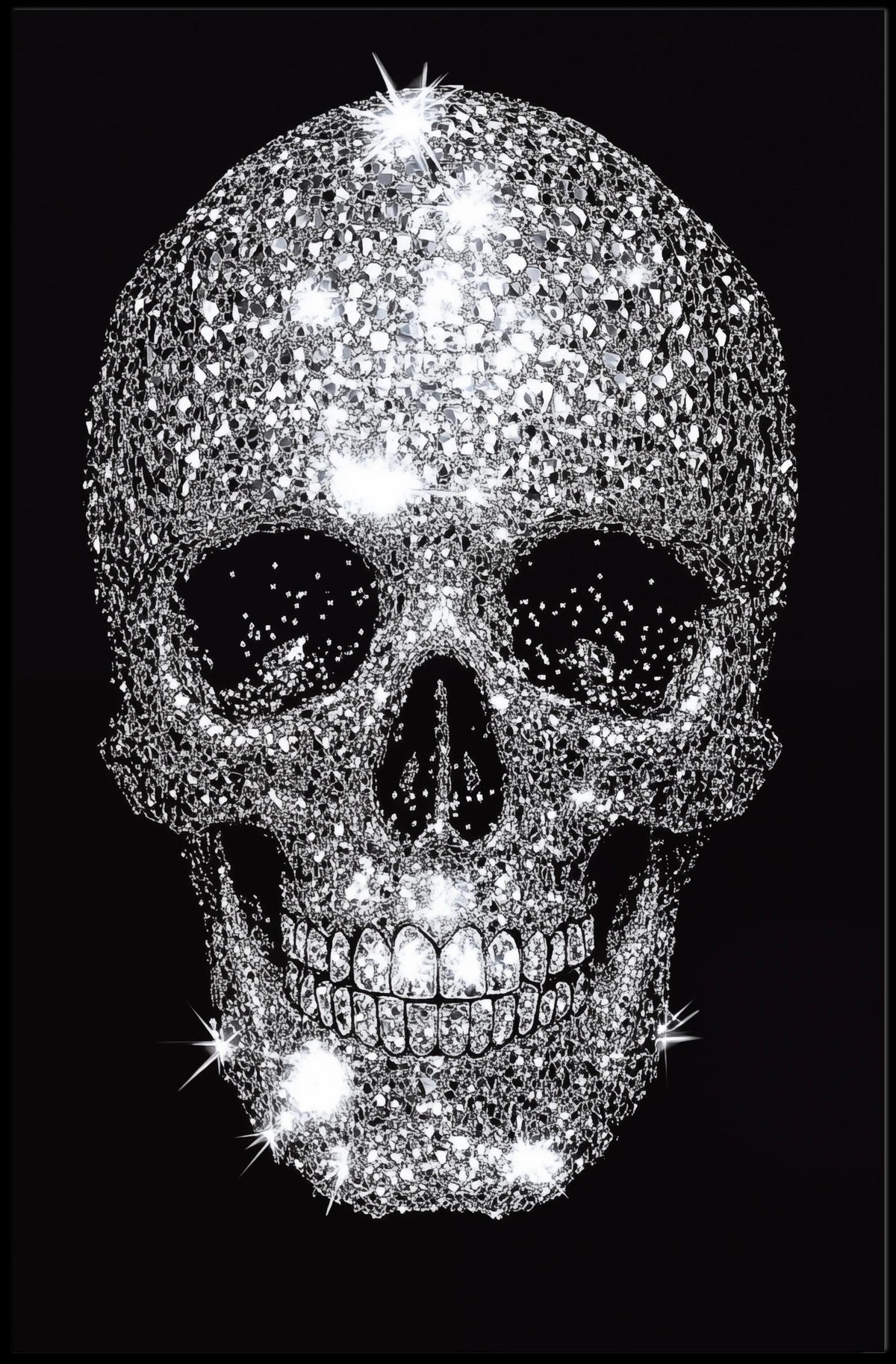 Skull Diamonds Luxurious Striking Poster