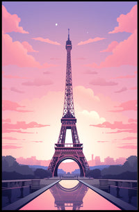 Eiffel Tower Sunset Travel Poster