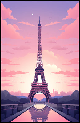 Eiffel Tower Sunset Travel Poster