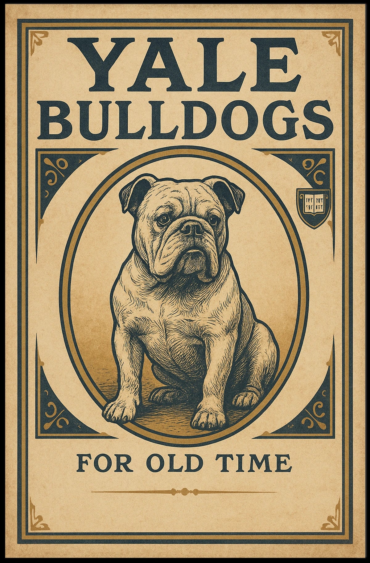 Yale Bulldogs For Old Time Poster