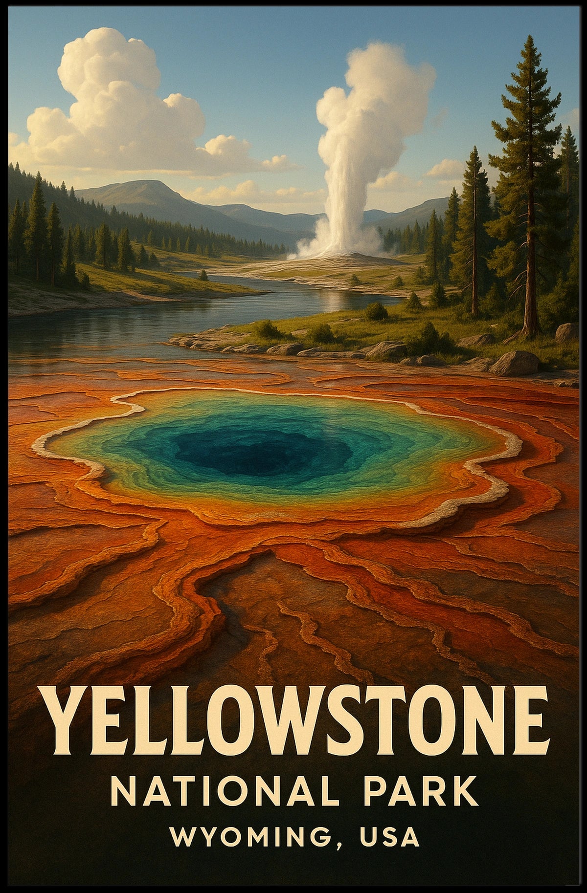 Yellowstone National Park Iconic Scenic Wilderness Inspired Nature Lovers Dream Poster
