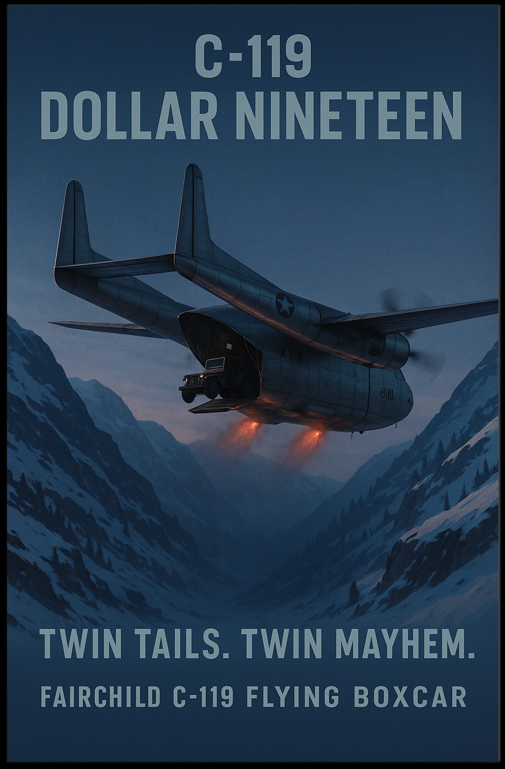 Fairchild C-119 Plane WWII Poster