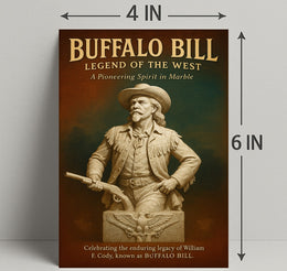 Buffalo Bill Marble Statue Poster Vintage Wall Art
