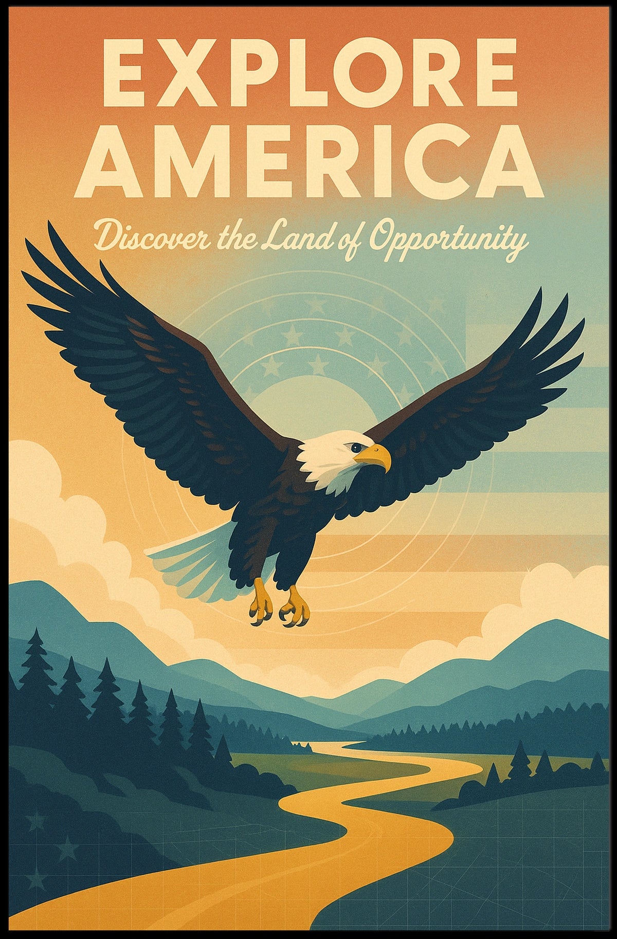 Explore America Discover The Land Of Poster