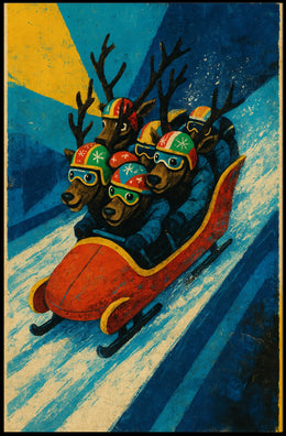 Reindeer Bobsled Adventure Poster