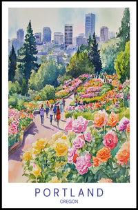 Portland in Bloom Poster PosterGoat