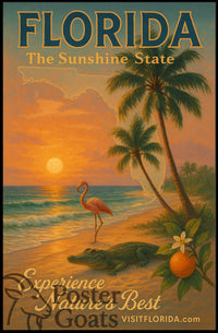 Florida Sunset: Vintage Travel Poster