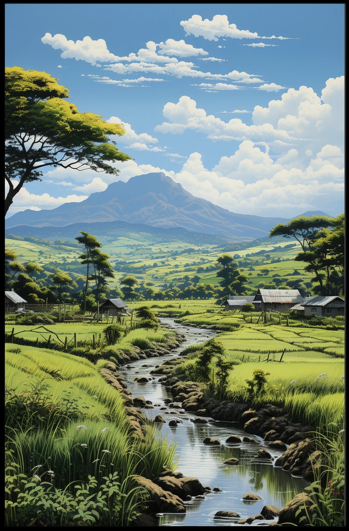 Tranquil Countryside Landscape Poster