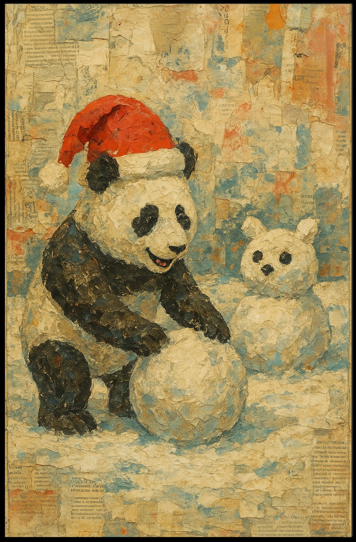 Festive Panda In Winter Wonderland Poster