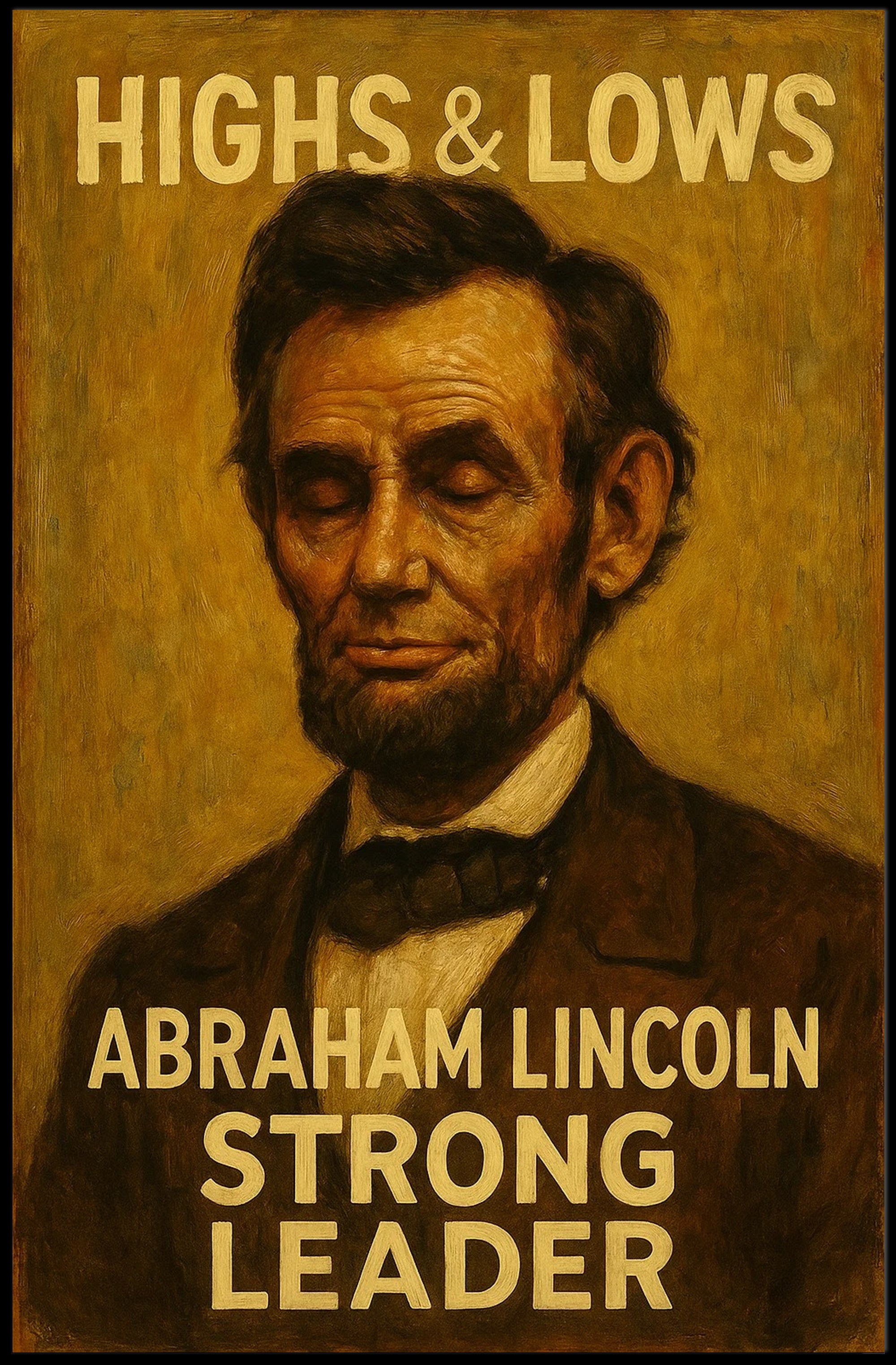 Abraham Lincoln Vintage Historical Presidential Poster Strong Leader Artwork