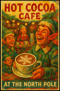 Hot Cocoa Café At The North Pole Poster