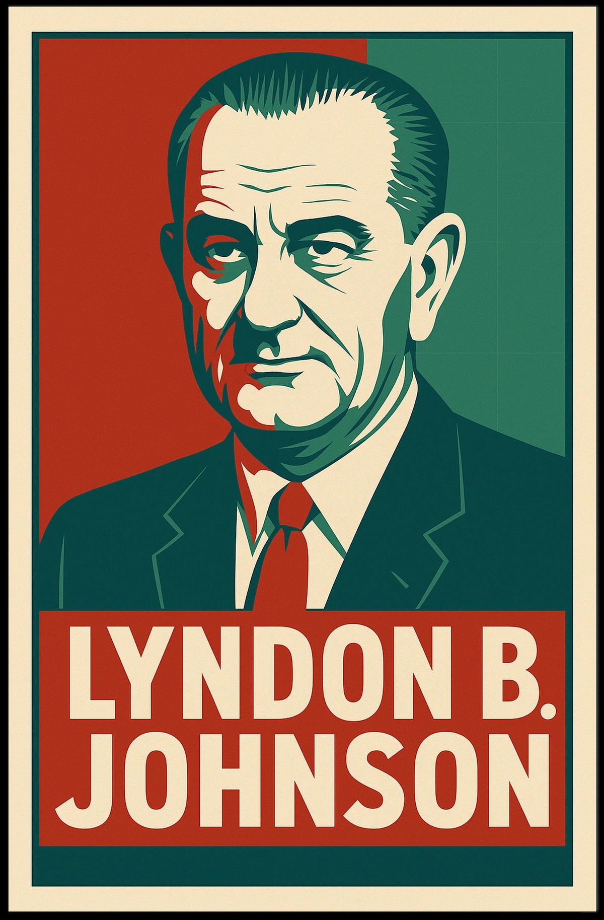 Lyndon Johnson Presidential Portrait Photography Poster