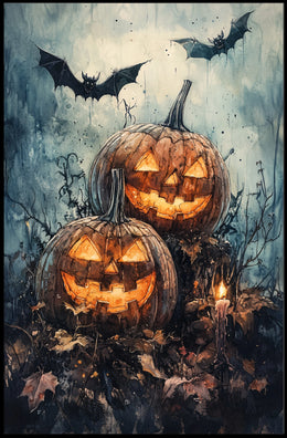 Halloween Pumpkin Glow: Abstract, Artistic, or Pop Culture Poster