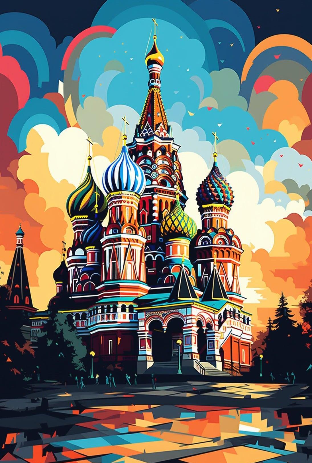 Saint Basil's Whimsical Abstract Poster