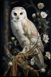 Majestic Owl In Bloom Poster PosterGoat