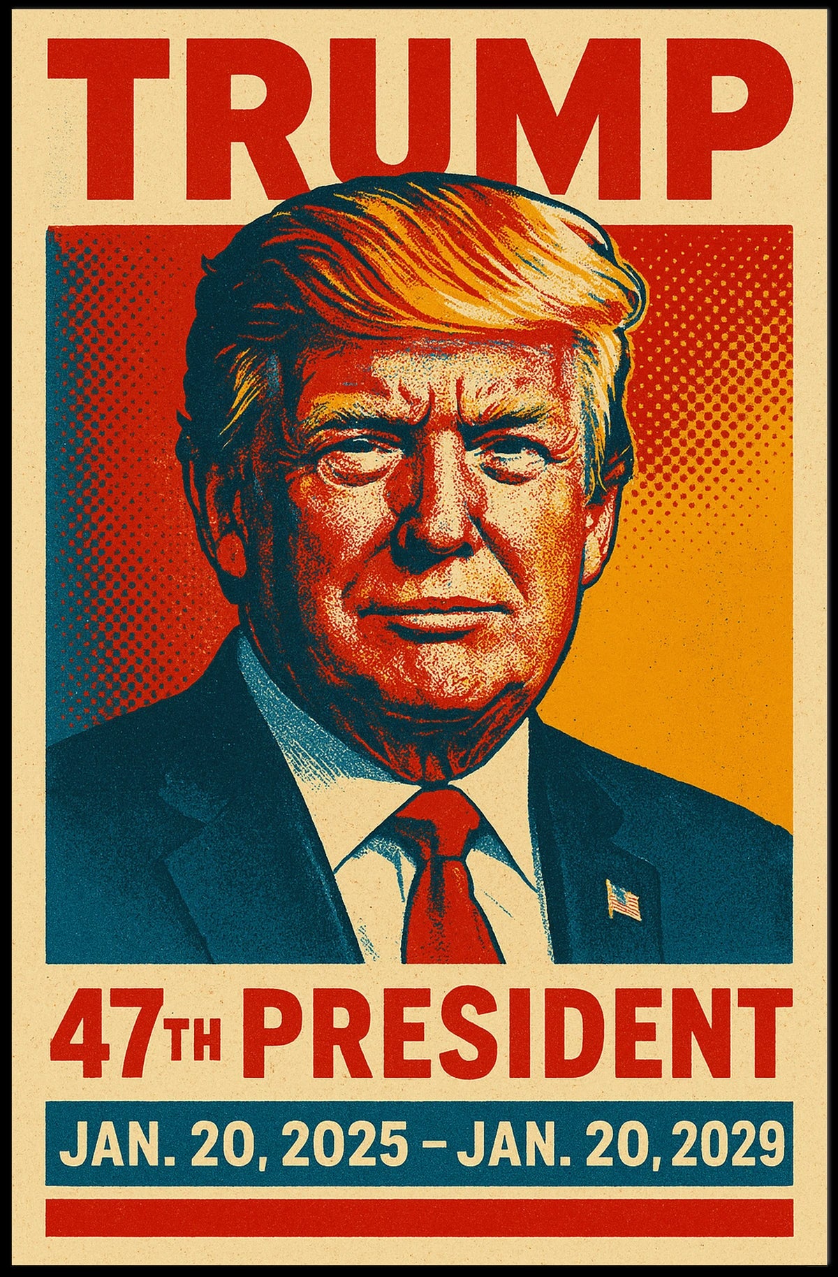 Trump 47th President Pop Art Wanderlust Poster