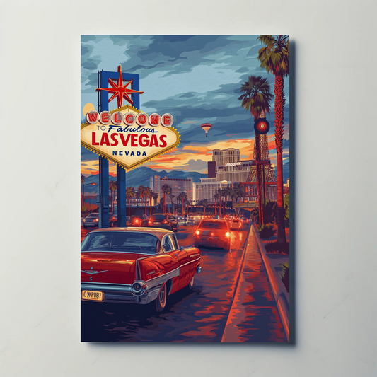 Vintage Travel Poster - Las Vegas, Nevada Lights
