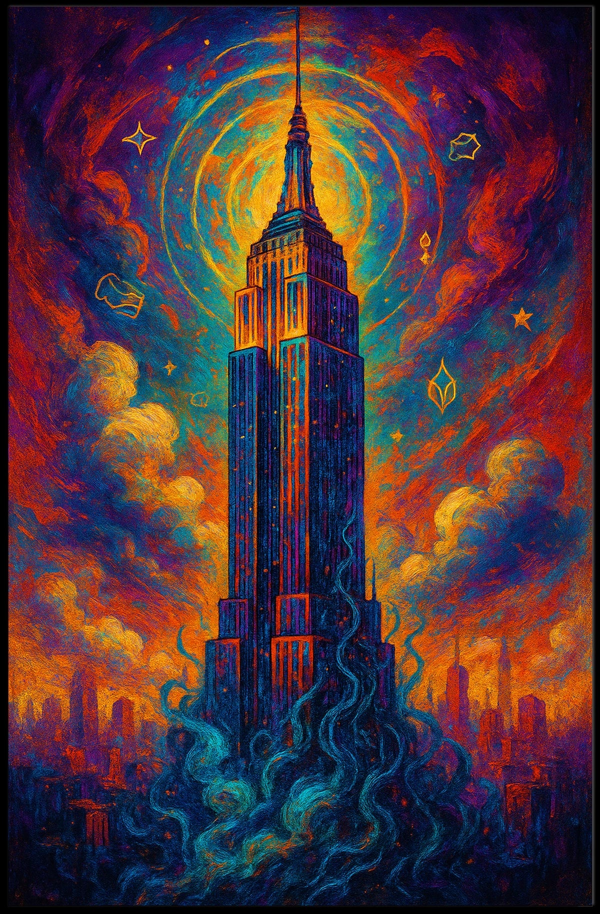 Celestial Skyscraper Poster