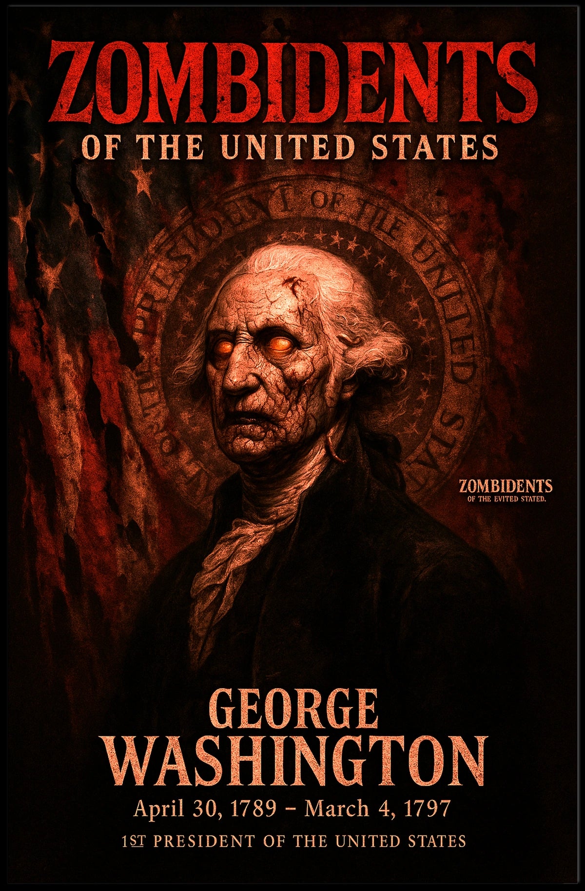 George Washington 1st President of the United States Zombidents Poster Series