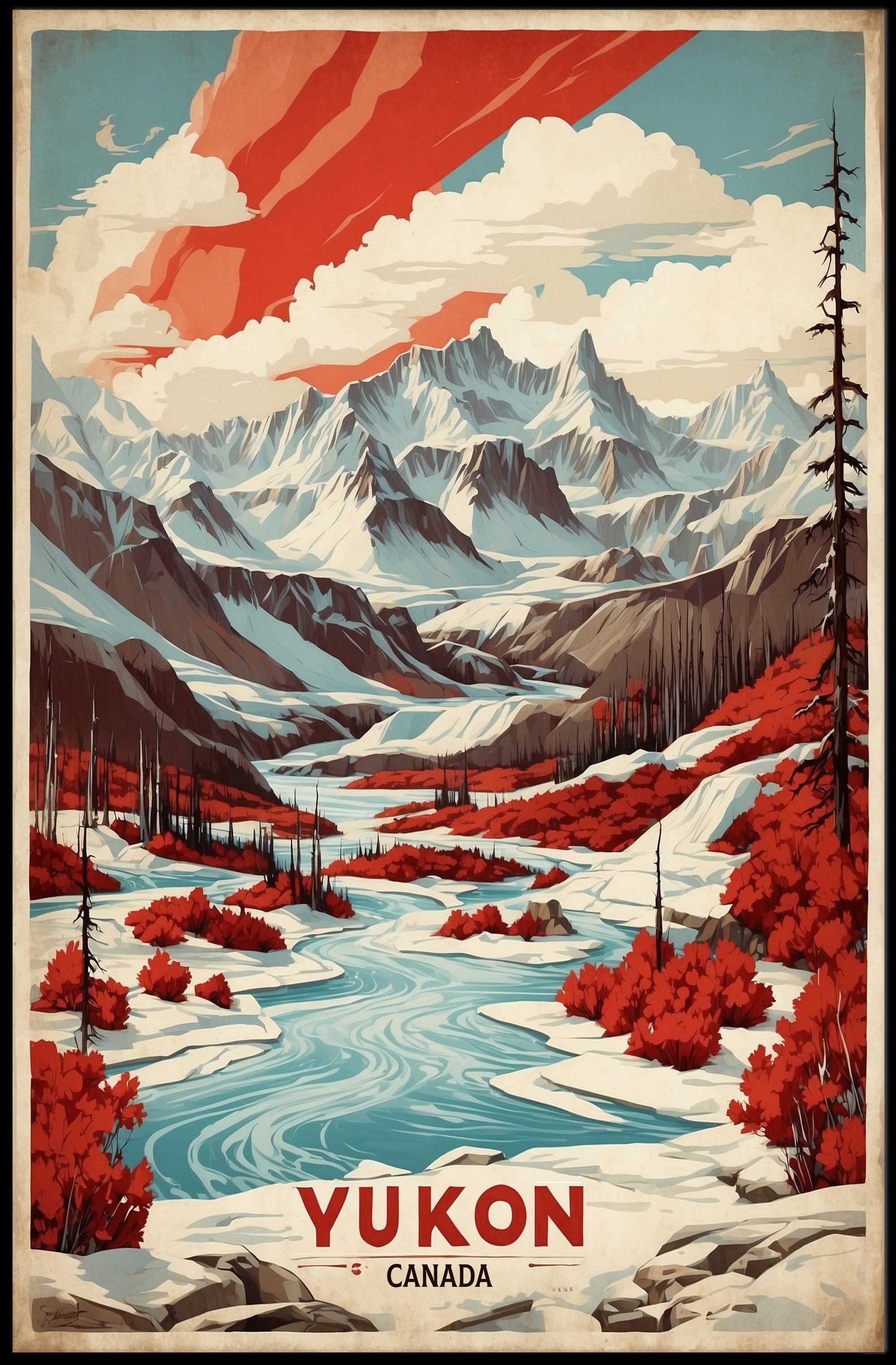 Yukon Wilderness Adventure Travel Poster