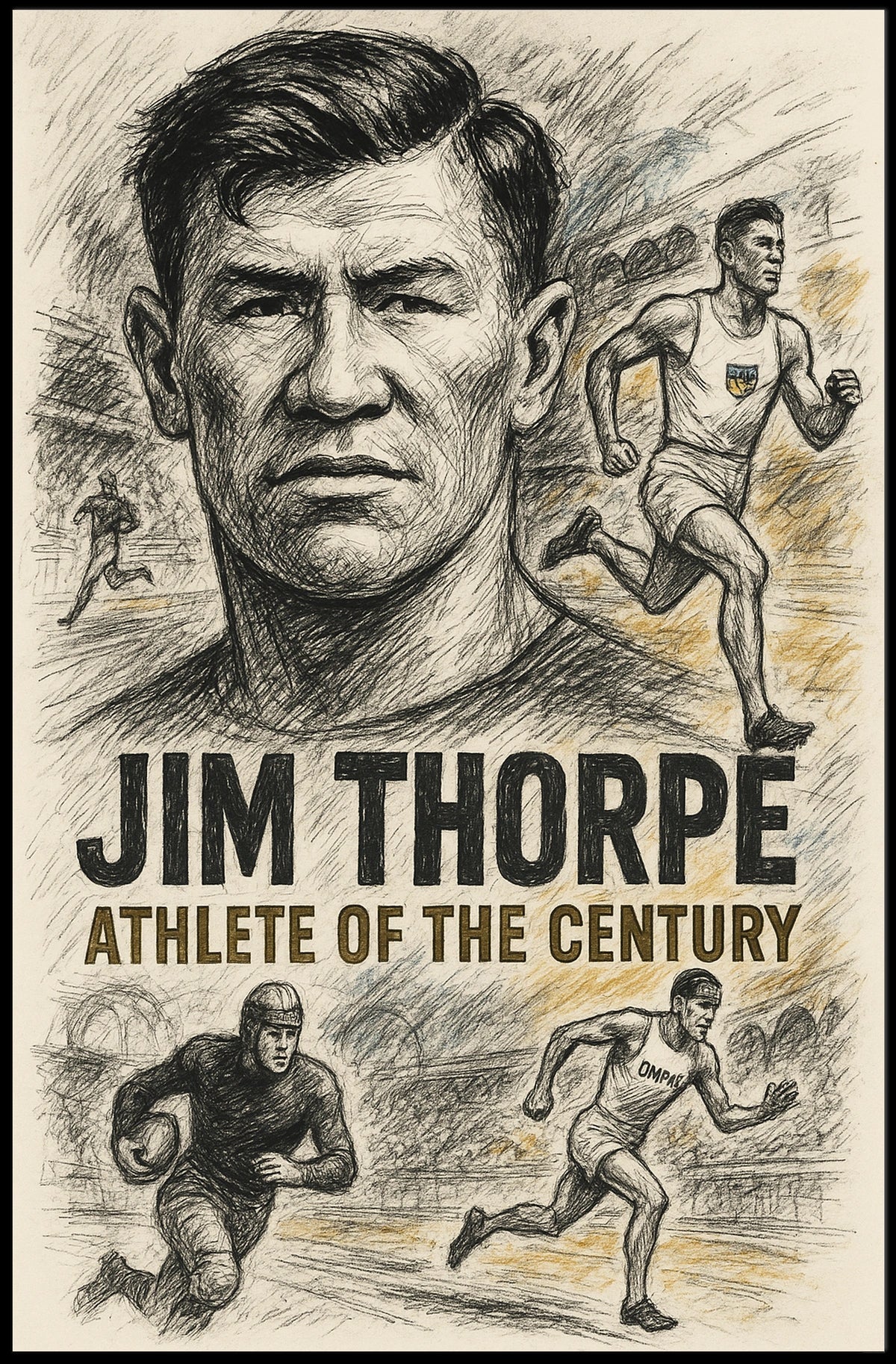 Jim Thorpe Legendary Athlete Poster