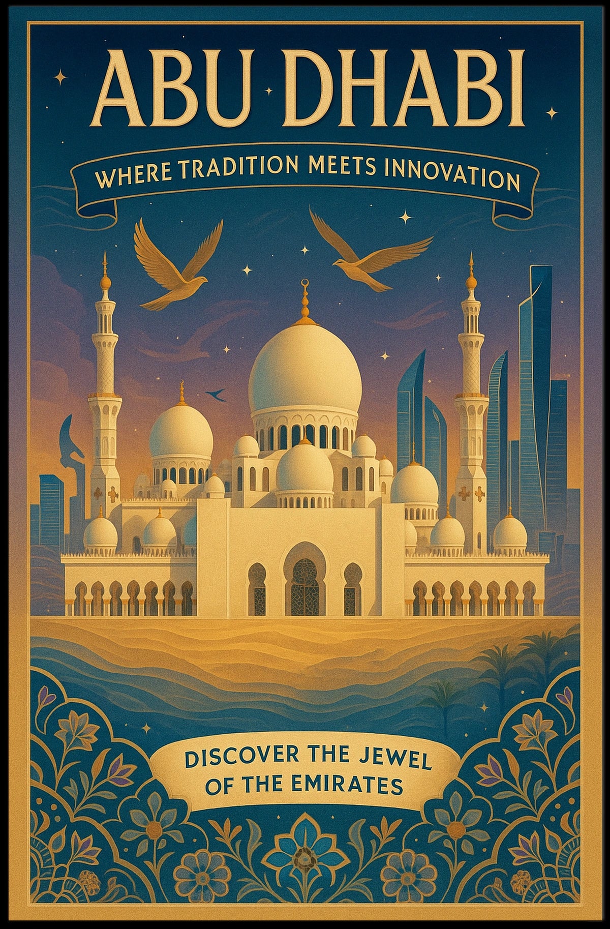 Abu Dhabi Skyline Art Poster