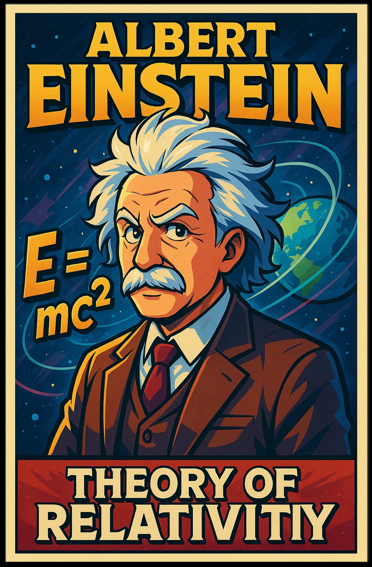 Einstein Relativity Scenic Wanderlust Poster