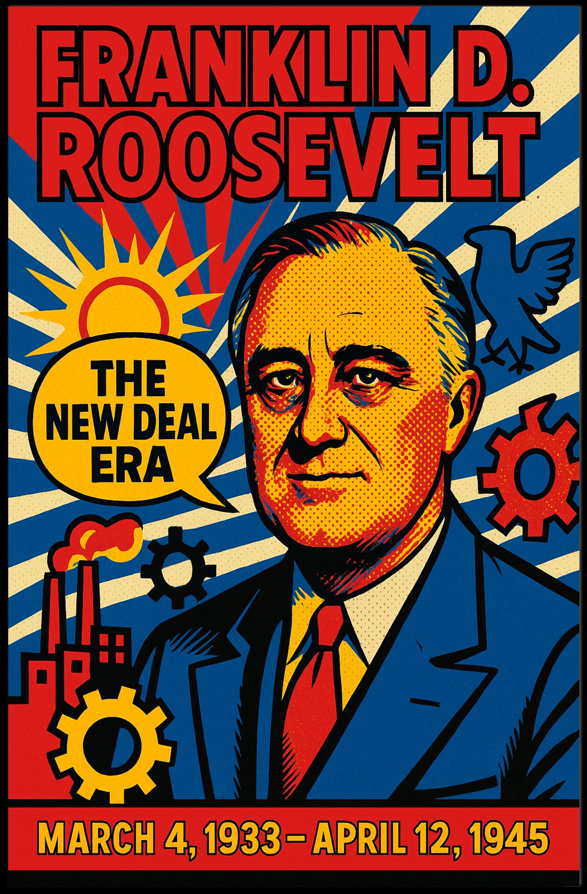 Franklin D. Roosevelt The New Deal Era Poster PosterGoat