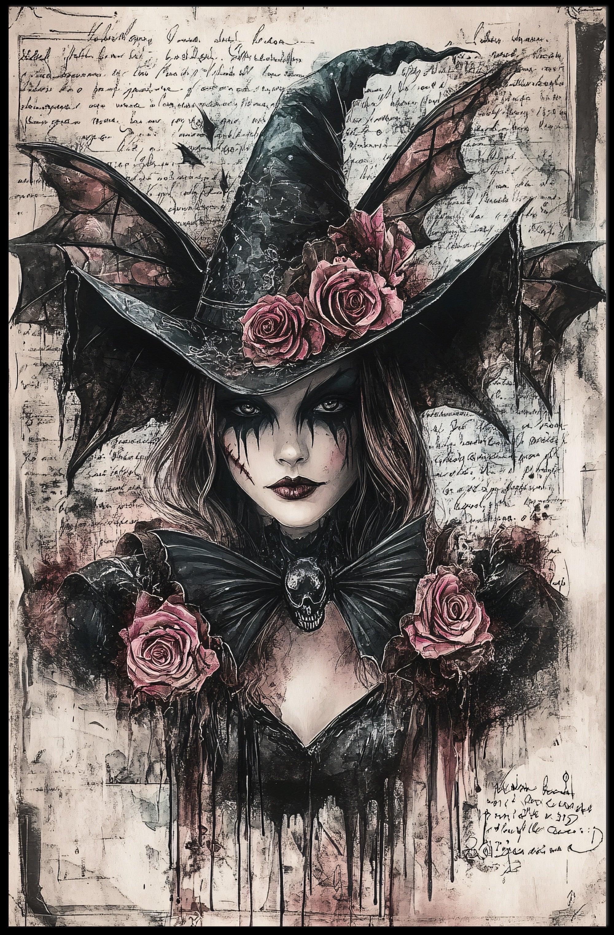 Enigmatic Witch Portrait Poster